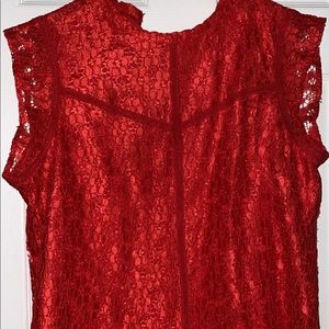 Red lace blouse